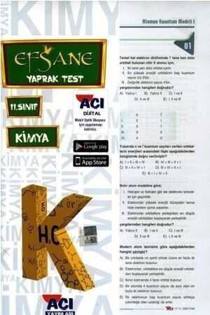 Açı 11.Sınıf EFSANE Kimya Çek Kopart Yaprak Test Açı Yayınları