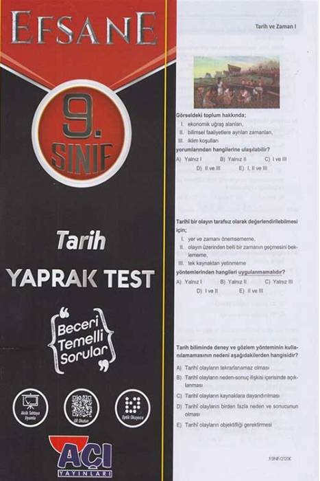 Açı 9. Sınıf Tarih Efsane Yaprak Test Açı Yayınları