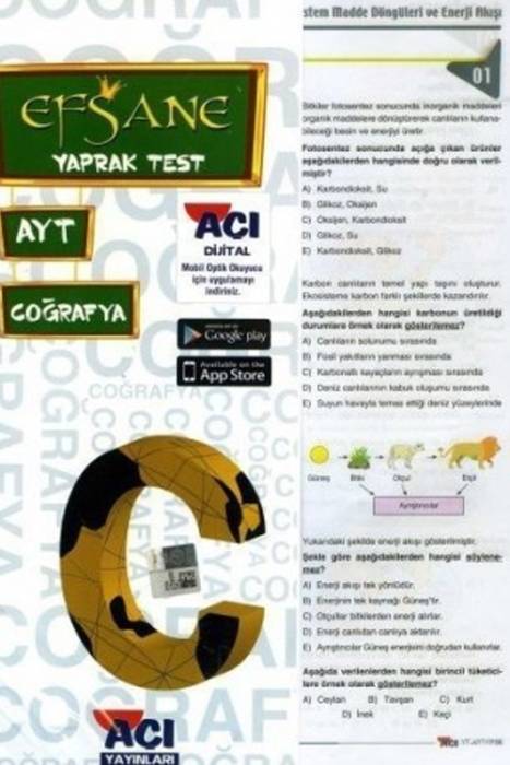 Açı AYT Coğrafya EFSANE Çek Kopart Yaprak Test Açı Yayınları