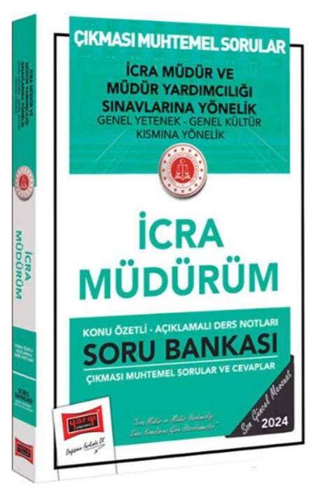 2024 Adalet Bakanlığı Çıkması Muhtemel Sorular İcra Müdürüm Soru Bankası Yargı Yayınları