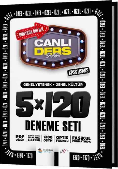 Akademi Denizi KPSS Lisans Genel Kültür Genel Yetenek 5 x 120 Deneme Seti