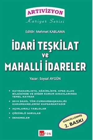 Akfon Artı Vizyon Kaymakamlık İdari Teşkilat ve Mahalli İdareler 2. Baskı Akfon Yayınları