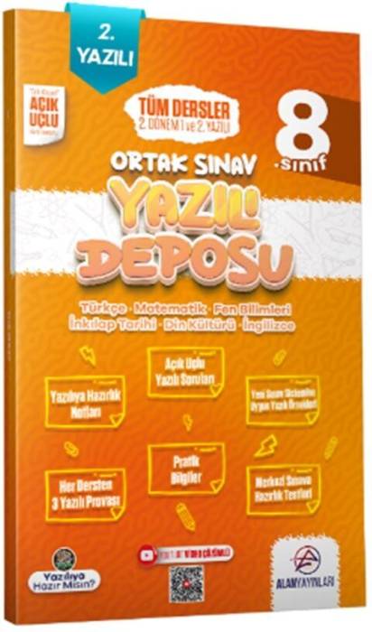 Alan Yayınları 8. Sınıf Tüm Dersler Ortak Sınav 2. Dönem 2. Yazılı