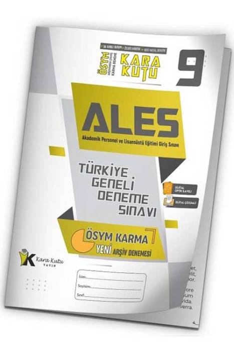 ALES Kara Kutu Türkiye Geneli Deneme 9. Kitapçık Dijital Çözümlü İnformal Yayınları