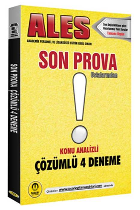 Ales Son Prova 4 Çözümlü Deneme Tasarı Akademi Yayınları