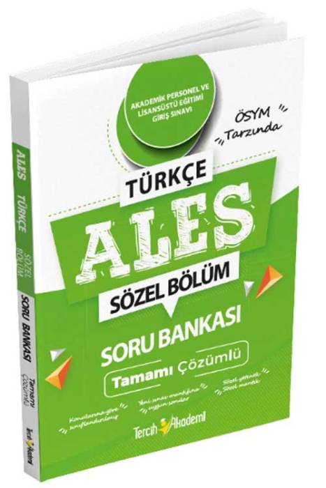 ALES Sözel Bölüm Soru Bankası Çözümlü Tercih Akademi Yayınları