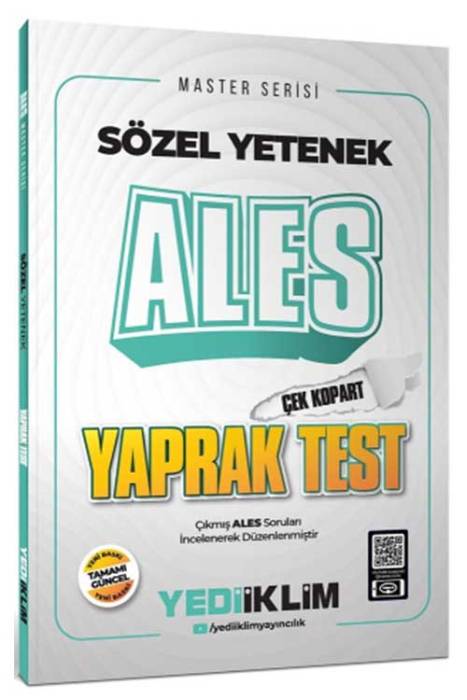 Ales Sözel Yetenek Çek Kopart Yaprak Test Yediiklim Yayınları