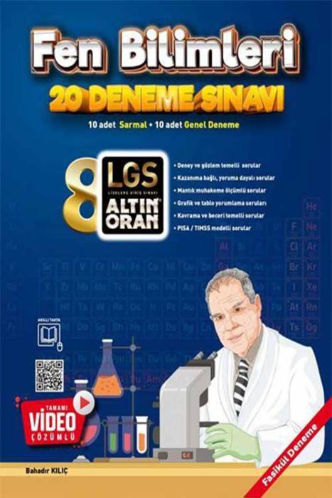 Altınoran 8. Sınıf Fen Bilimleri Tamamı Video Çözümlü 20 Deneme Altınoran Yayınları