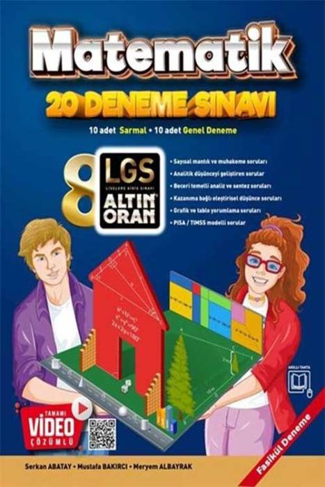 Altınoran 8. Sınıf Matematik Tamamı Video Çözümlü 20 Deneme Altınoran Yayınları