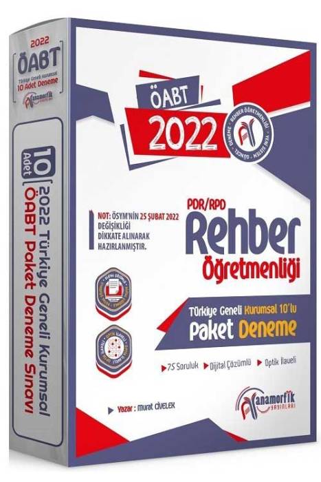 Anamorfik 2022 ÖABT Rehber Öğretmenliği Türkiye Geneli 10 Deneme Dijital Çözümlü