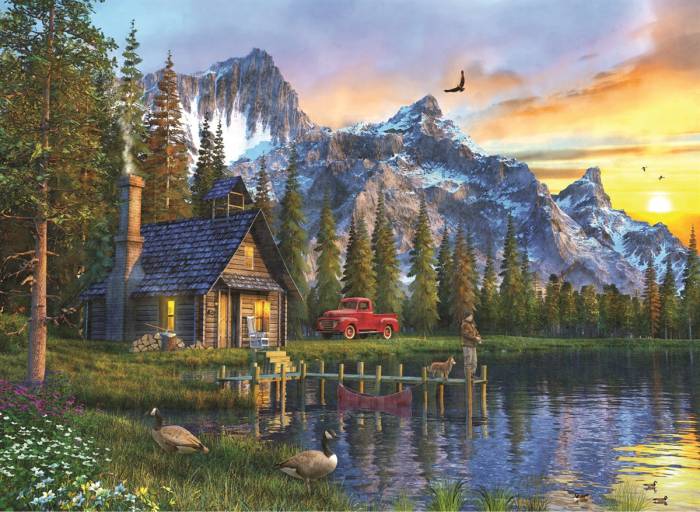 Anatolian Puzzle 1000 Parça Dağevinde Günbatımı / Sunset Cabin ANA.1024