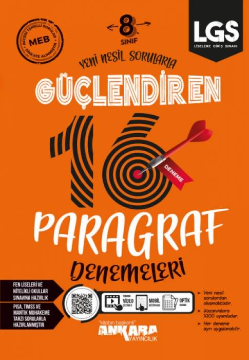 Ankara 8. Sınıf LGS Paragraf Güçlendiren 16 Deneme Ankara Yayıncılık