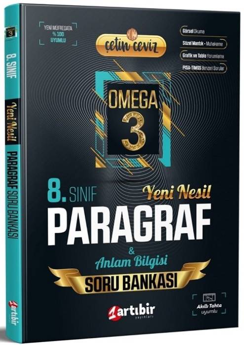 Artıbir 8. Sınıf Paragraf ve Anlam Bilgisi Çetin Ceviz Omega Soru Bankası Artıbir Yayınları