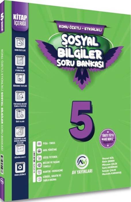 Av Yayınları 5. Sınıf Sosyal Bilgiler Kazanım Etkinlikli Soru Bankası