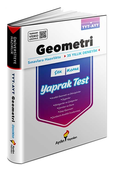 Aydın TYT AYT Geometri Çek Kopar Yaprak Test Aydın Yayınları