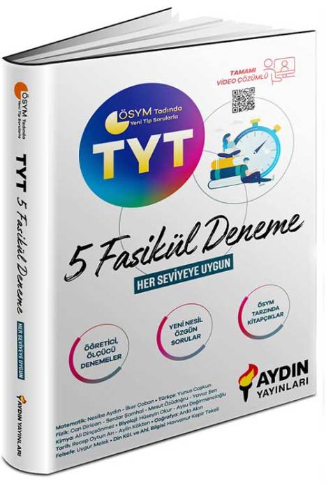 Aydın YKS TYT 5 Fasikül Deneme Video Çözümlü Aydın Yayınları