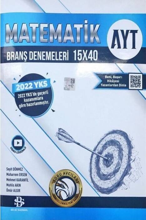 AYT Matematik 15 x 40 Branş Denemeleri Bilgi Sarmal Yayınları