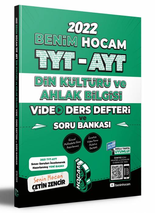 Benim Hocam 2022 TYT - AYT Din Kültürü ve Ahlak Bilgisi Video Ders Defteri ve Soru Bankası Benim Hocam Yayınları