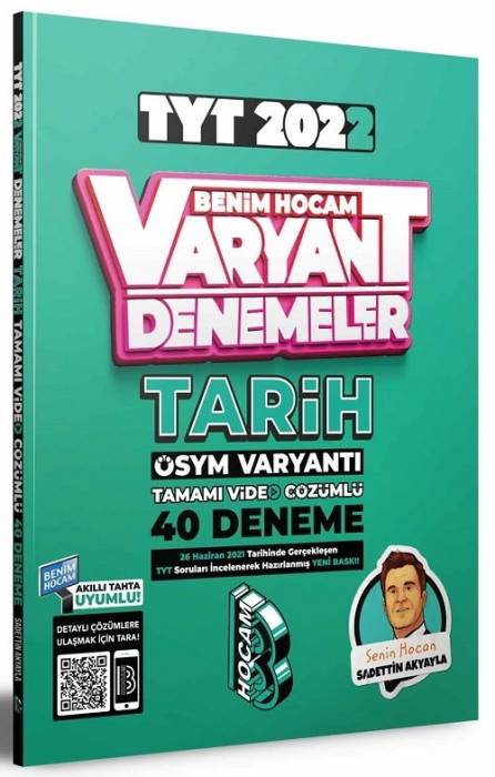 Benim Hocam 2022 YKS TYT Tarih Varyant 40 Deneme - Sadettin Akyayla Benim Hocam Yayınları