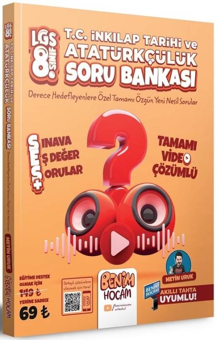 Benim Hocam 8. Sınıf LGS T.C İnkılap Tarihi ve Atatürkçülük Ses Soru Bankası Video Çözümlü Benim Hocam Yayınları