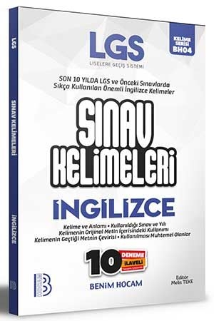 Benim Hocam LGS İngilizce Sınav Kelimeleri 10 Deneme İlaveli Benim Hocam Yayınları