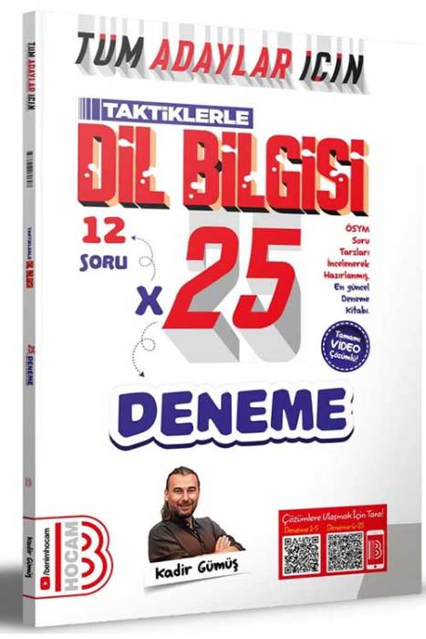 Tüm Adaylar İçin Taktiklerle Dil Bilgisi Tamamı Video Çözümlü 25 Deneme Benim Hocam Yayınları