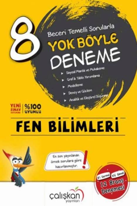 Çalışkan 8. Sınıf Fen Bilimleri Beceri Temelli Sorularla Yok Böyle Deneme Çalışkan Yayınları