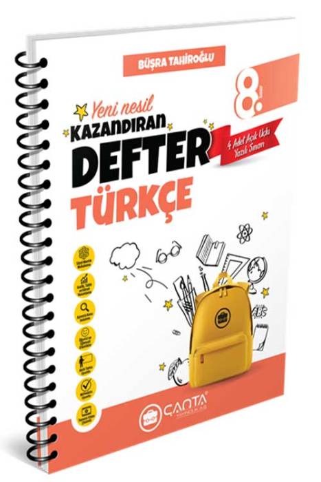 2024 8. Sınıf Türkçe Okula Yardımcı Kazandıran Defter Çanta Yayınları