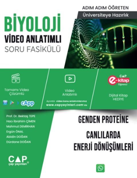 Çap Üniversiteye Hazırlık Biyoloji Genden Proteine Canlılarda Enerji Dönüşümleri Soru Fasikülü