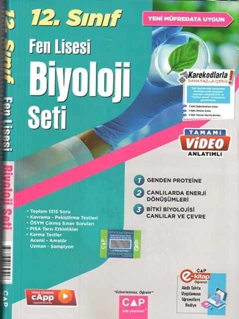 Çap Yayınları 12. Sınıf Fen Lisesi Biyoloji Seti