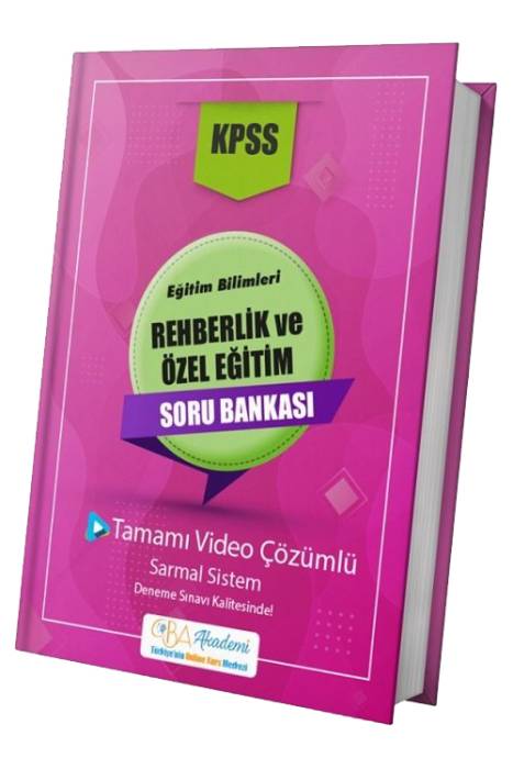 CBA Akademi KPSS Eğitim Bilimleri Rehberlik ve Özel Eğitim Soru Bankası Video Çözümlü CBA Akademi