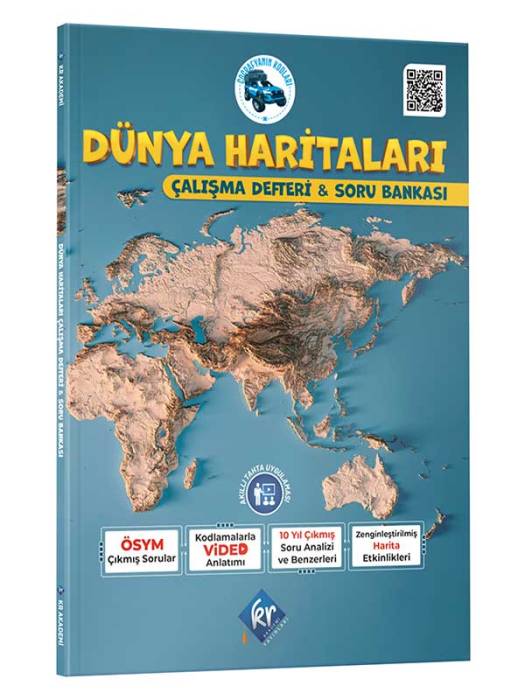 Coğrafyanın Kodları Dünya Haritaları Çalışma Defteri ve Soru Bankası Kr Akademi Yayınları