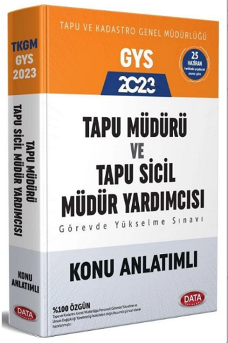 2023 GYS Tapu Kadastro Tapu Müdürü ve Tapu Sicil Müdür Yardımcısı Konu Anlatımı Görevde Yükselme Data Yayınları