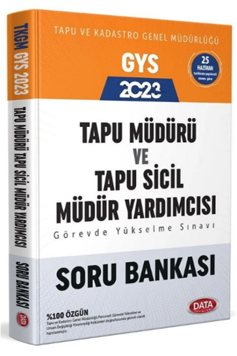 2023 GYS Tapu Kadastro Tapu Müdürü ve Tapu Sicil Müdür Yardımcısı Soru Bankası Görevde Yükselme Data Yayınları