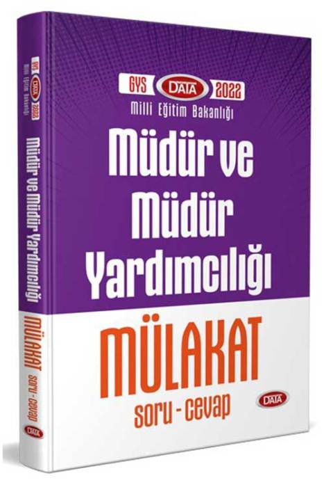 Data 2022 Milli Eğitim Bakanlığı Müdür ve Müdür Yardımcılığı Mülakat Soru Cevap Data Yayınları