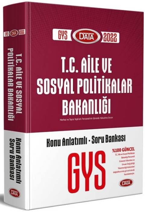 Data 2022 GYS Aile ve Sosyal Politikalar Bakanlığı Konu Anlatımlı Soru Bankası Görevde Yükselme Data Yayınları