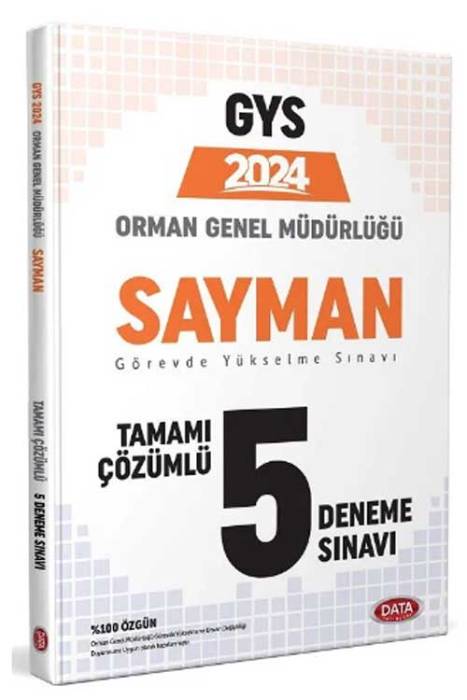 2024 GYS Orman Genel Müdürlüğü Sayman 5 Deneme Çözümlü Görevde Yükselme Data Yayınları