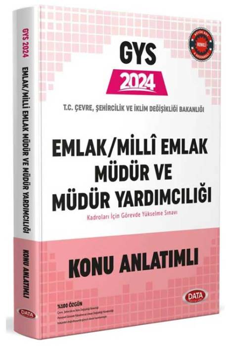 2024 Çevre ve Şehircilik Bakanlığı GYS Emlak - Milli Emlak Müdür ve Müdür Yardımcılığı Konu Anlatımlı Data Yayınları