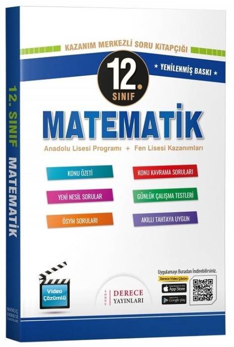 Derece 12. Sınıf Matematik Kazanım Merkezli Soru Kitapçığı Modüler Set Derece Yayınları