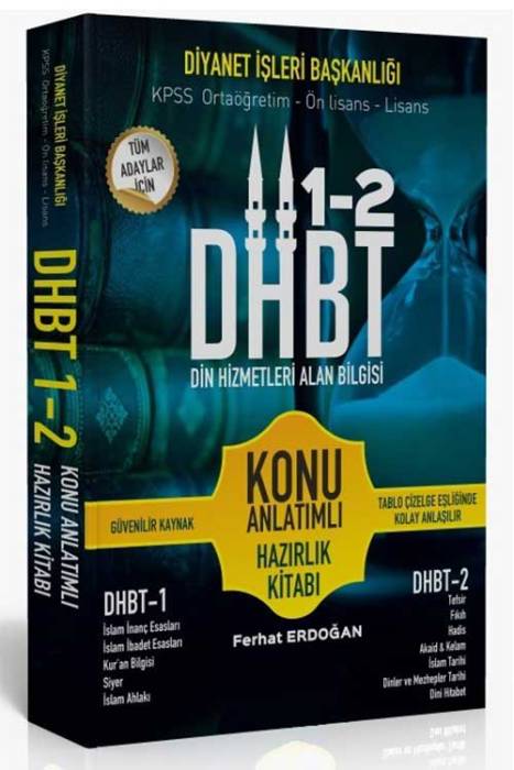 DHBT 1-2 Din Hizmetleri Konu Anlatımlı Hazırlık Kitabı Ferhat Erdoğan Yayınları