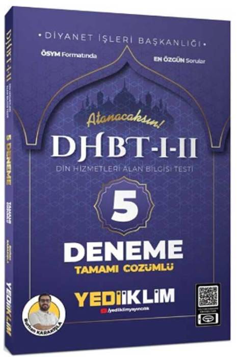 DHBT I-II Din Hizmetleri Alan Bilgisi Testi Tamamı Çözümlü 5 Deneme Yediiklim Yayınları