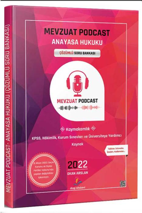 Dizgi Kitap 2022 Kaymakamlık Hakimlik Mevzuat Podcast Anayasa Hukuku Soru Bankası Çözümlü