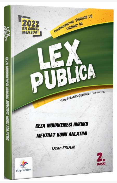 Dizgi Kitap 2022 LEX Publica Hakimlik Ceza Muhakemesi Hukuku Mevzuat Konu Anlatımı 2. Baskı - Ozan Erdem Dizgi Kitap Yayınları