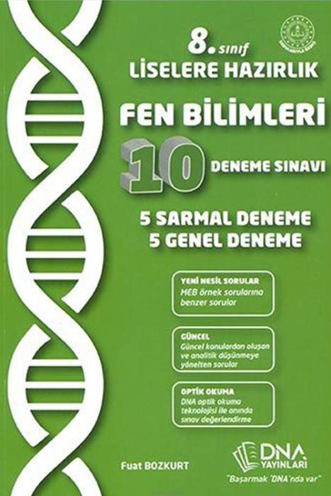 DNA 8. Sınıf Fen Bilimleri 10 Deneme Sınavı DNA Yayınları