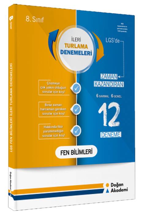 Doğan Akademi 8. Sınıf Fen Bilimleri İleri Turlama Denemeleri Doğan Akademi Yayınları