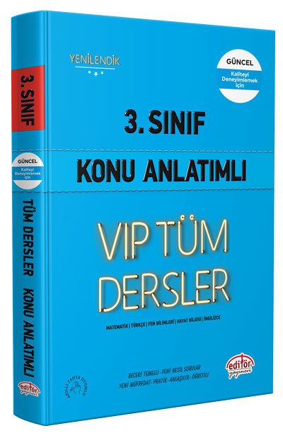 Editör 3. Sınıf VIP Tüm Dersler Etkinliklerle Konu Anlatımı Editör Yayınları