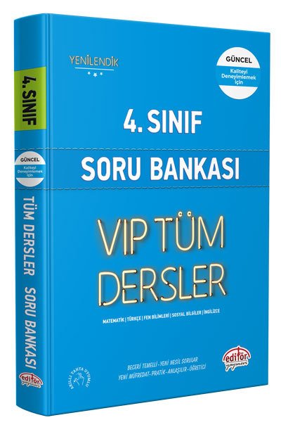 Editör 4. Sınıf VIP Tüm Dersler Soru Bankası Kırmızı Kitap Editör Yayınevi