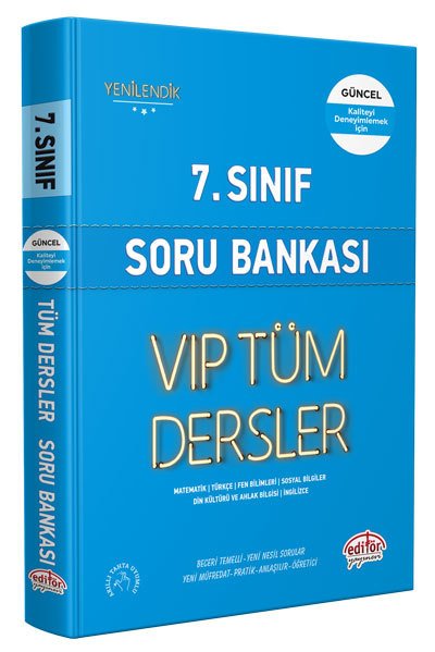 Editör 7. Sınıf VIP Tüm Dersler Soru Bankası Mavi Kitap Editör Yayınları