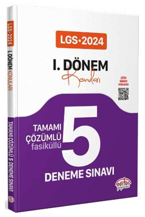 8. Sınıf LGS 1. Dönem Tamamı Çözümlü 5 Fasikül Deneme Sınavı Editör Yayınevi