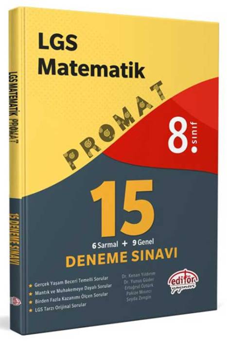 Editör 2022 8. Sınıf Promat LGS Matematik 15 Deneme Sınavı Editör Yayınları